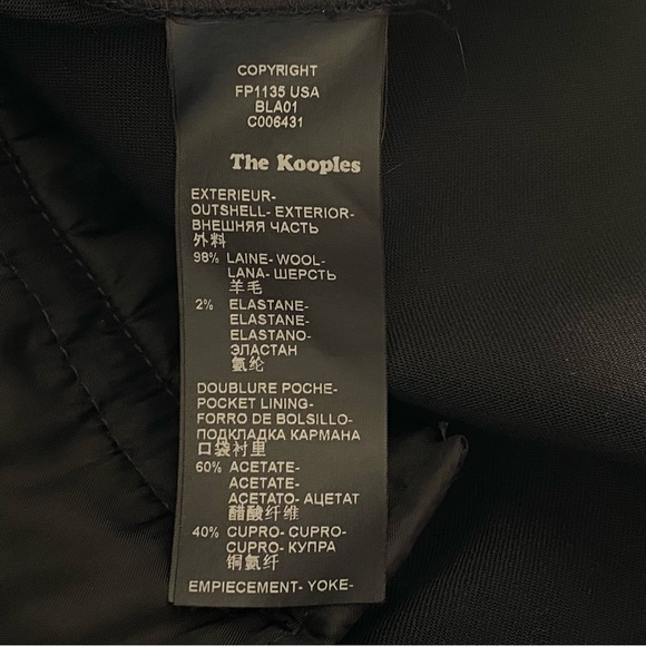 THE KOOPLES BLACK VELVET TRIM WAISTBAND SLIM FIT LIGHTWEIGHT WOOL DRESS PANTS - Picture 10 of 13